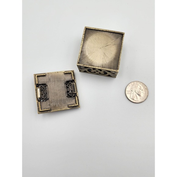 Jeweled Trinket Box Lidded Enameled Inside Beveled Rhinestones‎ Vtg Magnetic Lid - Picture 7 of 10